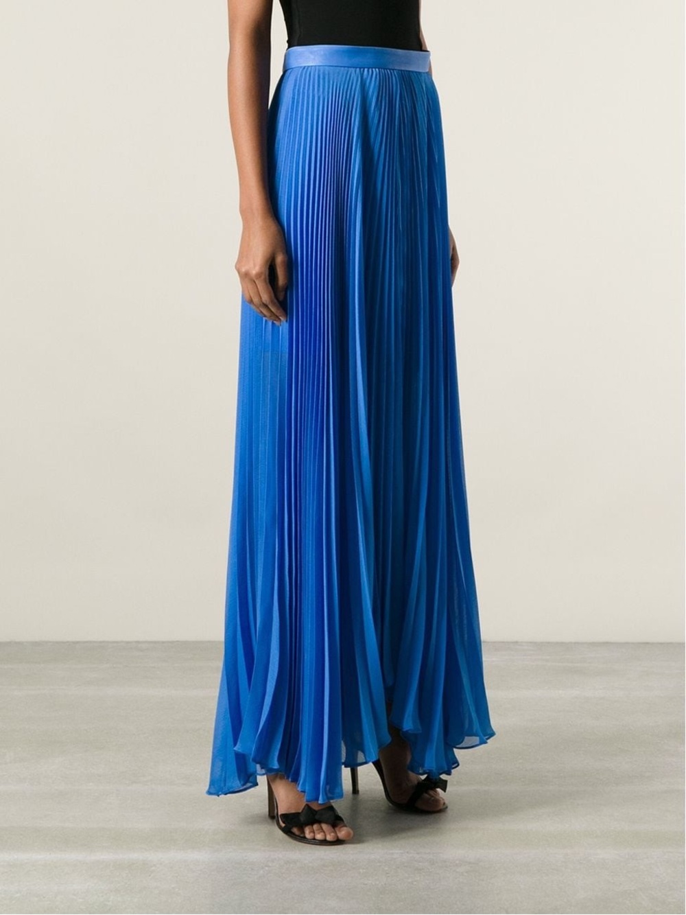 Alice + Olivia Cobalt Pleated Maxi Skirt